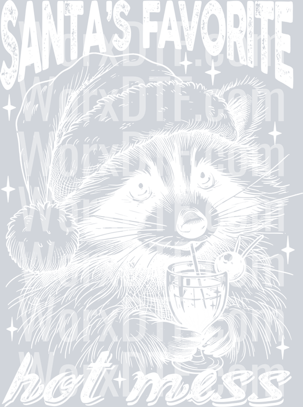 raccoon xmas white