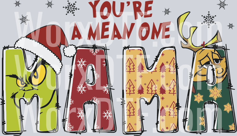 You Are A Mean One Mama Retro Grinch SVG_1412231070