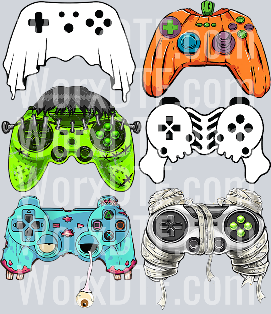 HalloweenSkeletonZombieGamingControllersMummyBoysKidsT-Shirt